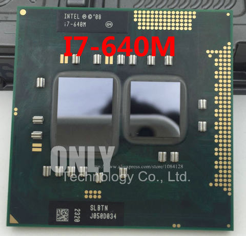 D'origine Core i7-640M Processeur (4 M Cache, 2.8 GHz ~ 3.46 Ghz, i7 640 M, SLBTN) TDP 35 W PGA988 Portable CPU Compatible HM55 HM57 QM57 ► Photo 1/2