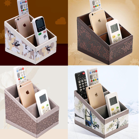 XRHYY-boîte de rangement en cuir PU 3 compartiments, porte-carte, organiseur de papeterie de bureau, porte-crayons et accessoires de bureau ► Photo 1/6