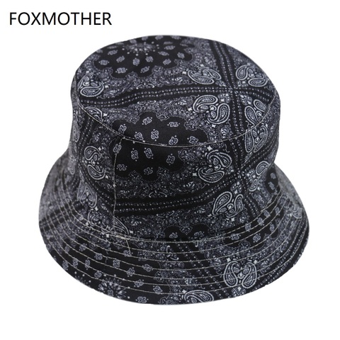 FOXMOTHER-chapeaux seau cachemire noir marine pour Femme, Vintage, style Hip Hop, Gorro pour hommes ► Photo 1/6