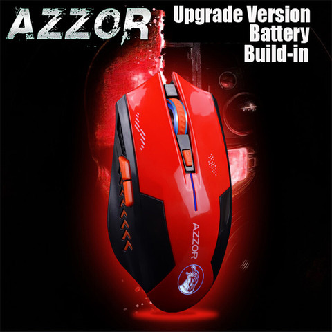 AZZOR-souris Gaming sans fil Rechargeable Butto, 2400 DPI, 2.4G FPS, batterie Lithium intégrée pour PC ordinateur portable ► Photo 1/6