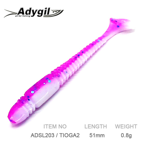 ADYGIL-leurre de pêche souple en silicone ADSL203/TIOGA2, appât de pêche, 10 pièces, 51mm, 0.8g ► Photo 1/6