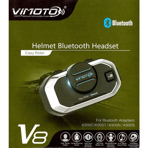 Vimoto – oreillette Bluetooth Easy Rider V8 pour moto, appareil de communication multi-fonctionnel pour casque, Version anglaise ► Photo 1/6