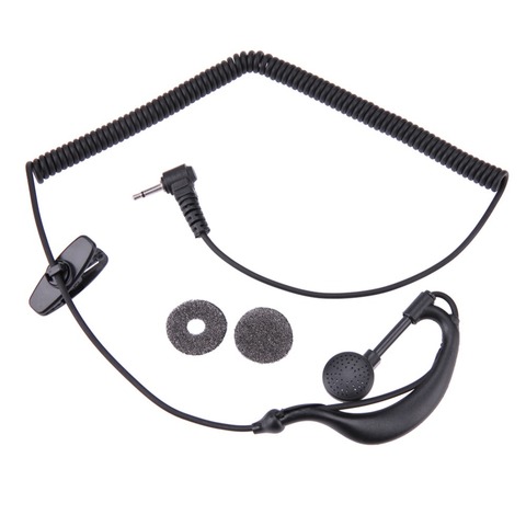 Noir 2.5mm g-crochet Interphone écouteur talkie-walkie unique oreille casque 1 broche seulement pour l'écoute pour Motorola/ICOM ► Photo 1/6