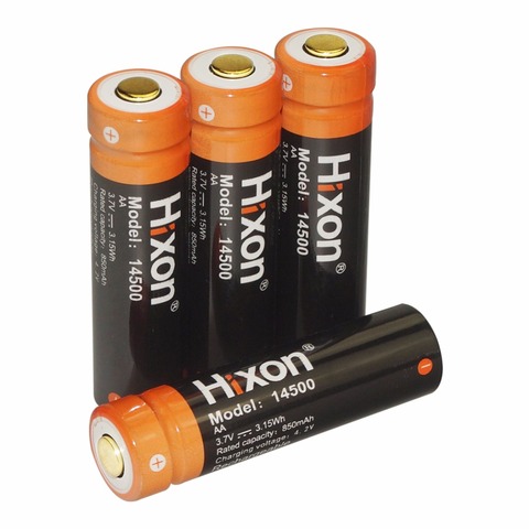 Hixon 4 pièces 14500 3.7 V 800 mAh pour mini lampe de poche LED torche Rechargeable au Lithium lion batterie ► Photo 1/1