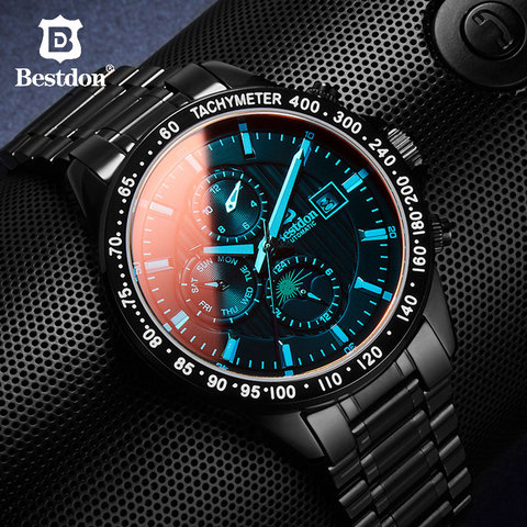 Bestdon – montre automatique mécanique pour homme, accessoire de mode militaire, en acier inoxydable, marque de luxe, 2022 ► Photo 1/6