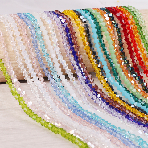 Bicone-perles en cristal autrichien, 3mm 4mm 6mm, perles en verre à facettes, en vrac, pour la fabrication de bijoux, Bracelet à bricoler soi-même ► Photo 1/6