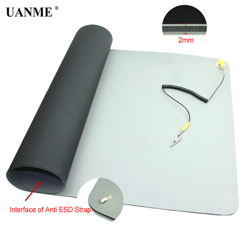 710x500x2mm Anti-Statique ESD Tapis + Fil de Terre + ESD Poignet Pour Mobile Téléphone ordinateur Composants Électroniques Sensibles Réparation Couverture Travail Pad ► Photo 1/6