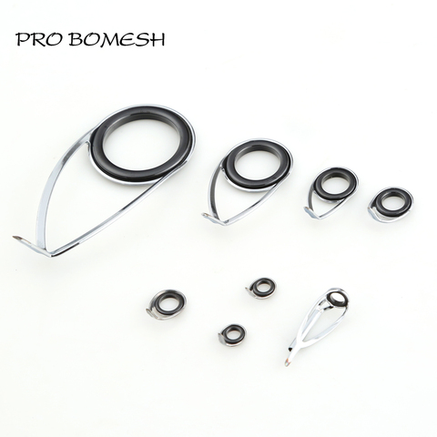 Pro Bomesh 7.7g 8 pièces/Kit Kit de guidage de canne à pêche en rotation Kit avec anneau SIC Guide en acier inoxydable bricolage accessoire de canne à pêche ► Photo 1/4