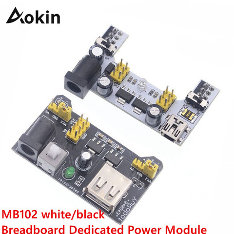 Module d'alimentation électrique pour planche à pain sans soudure MB102, Module d'alimentation dédié pour Arduino Nano 3.3V 5V MB102 blanc/noir ► Photo 1/6