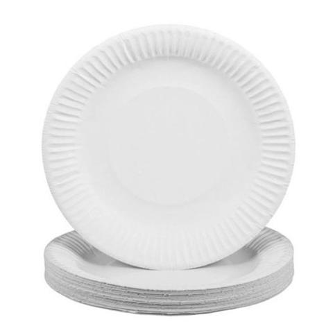 Assiettes en papier jetables blanches, parfaites pour les barbecues et les fêtes, 20 à 100 pièces ► Photo 1/3