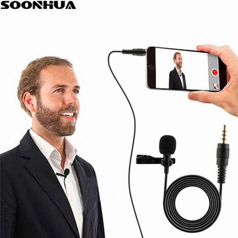 SOONHUA Microphone professionnel pour téléphone Portable Mini stéréo HiFi son qualité condensateur micros pince micro cravate ► Photo 1/5