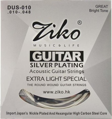ZIKO – cordes pour guitare acoustique, accessoire pour instrument de musique, plaqué argent, 010-048 ► Photo 1/6