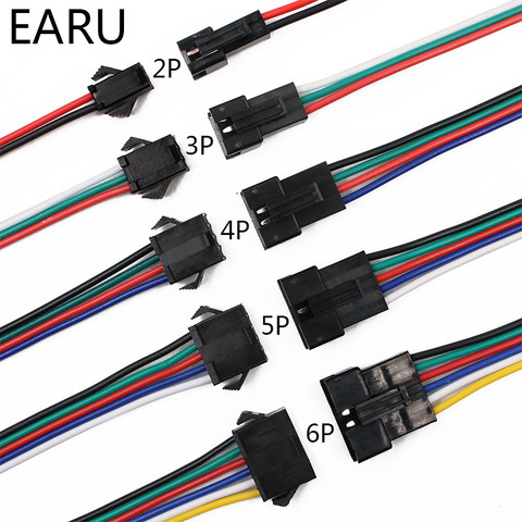 Connecteur de fil mâle à femelle JST SM 2P 3P 4P 5P 6P, 10 paires de 15cm, bandes de LED, connecteurs de pilote de lampe, adaptateur rapide ► Photo 1/6