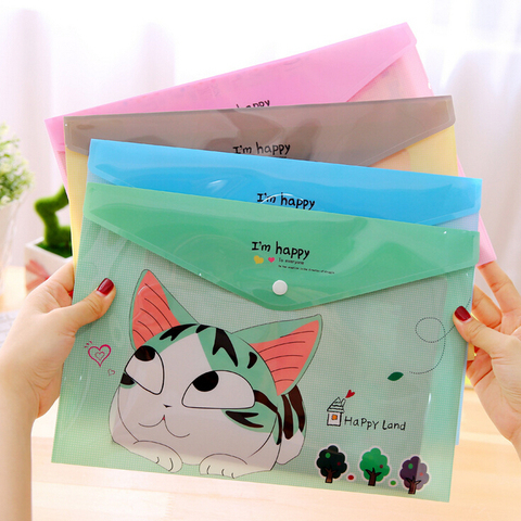 Sac de classement fromage chat mignon, 1 pièce, nouveau, PVC A4, dossier, Document, papeterie cadeau H2350 ► Photo 1/2