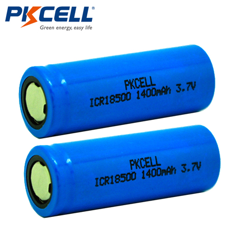 PKCELL – batterie Rechargeable au Lithium-ion ICR 18500, 3.7V, 1400mAh, 2 pièces/lot, 18500 ► Photo 1/1