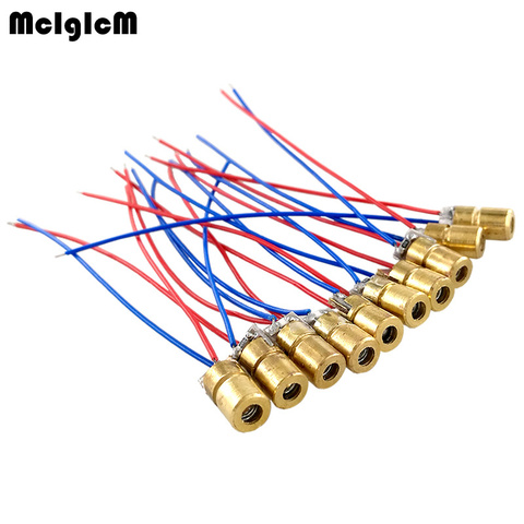 Mcig2 – Module de diodes laser, 100 pièces, 650nm 6mm 5V 5mW, Module de diodes à points ajustables, tête en cuivre rouge 3v ► Photo 1/4