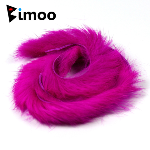Bimoo – bandes en fourrure de lapin de 5mm de large, 2 pièces, bandes pour attacher les mouches, matériel banderole ► Photo 1/6