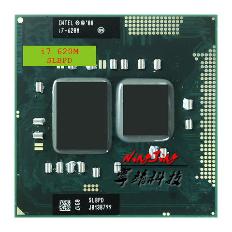 Processeur Intel Core i7-620M i7 620M SLBTQ SLBPD 2.6 GHz, double cœur Quad-Thread, 4W 35W, prise G1 / rPGA988A ► Photo 1/1