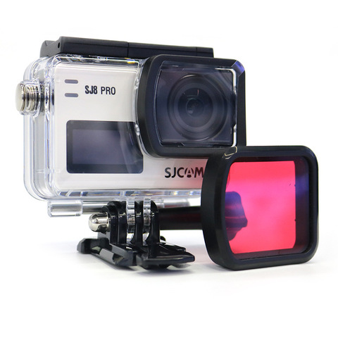 SJCAM SJ8 boîtier étanche/coque capuchon d'objectif boîtier filtre/plongée UV/CPL/couverture rouge pour Sj8 Pro/Plus/accessoires de caméra à Action aérienne ► Photo 1/6