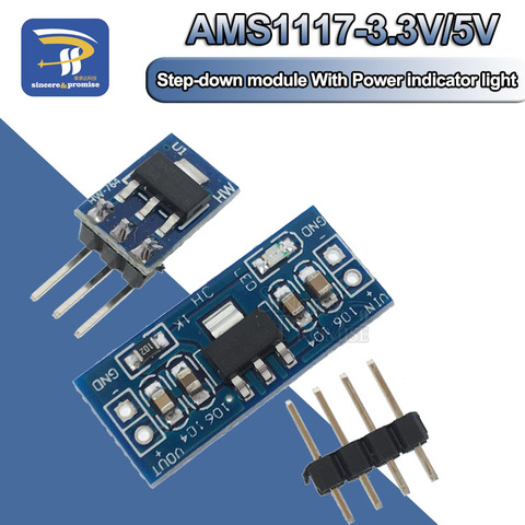 Module d'alimentation abaisseur, 1 pièce, MINI 1117 5V à 3.3V pour DC-DC, AMS1117 3.3V LDO 800MA AMS1117-3.3V/5.0v ► Photo 1/6