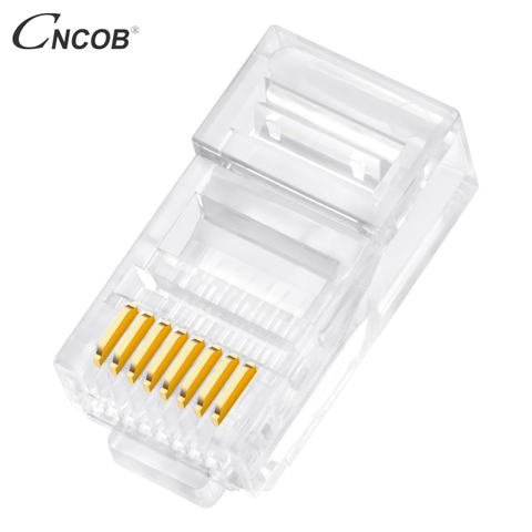 CNCOB-connecteur rj45 cat 5e, 8p8c utp/ftp, connecteur réseau modulaire cat5 rj-45 Ethernet à sertir, 30/100 pièces ► Photo 1/6