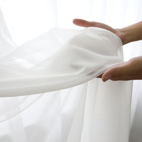 Rideaux blancs solide blanc Tulle moderne rideaux pour salon Transparent Tulle rideaux fenêtre pure pour la chambre 184 & C ► Photo 1/6