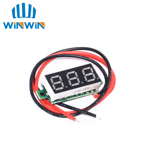 Mini voltmètre numérique 0.28 V-40V, 2.5 pouces, testeur de tension, écran LED rouge/bleu/jaune/vert, accessoires de pièces électroniques ► Photo 1/2