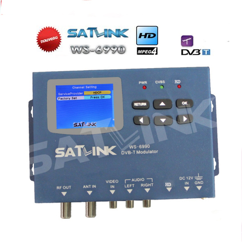 Hdmi modulateur Satlink WS-6990 HD entrée AV monocanal DVB-T Modulateur Compact et mur montable WS6990 WS 6990 ► Photo 1/4