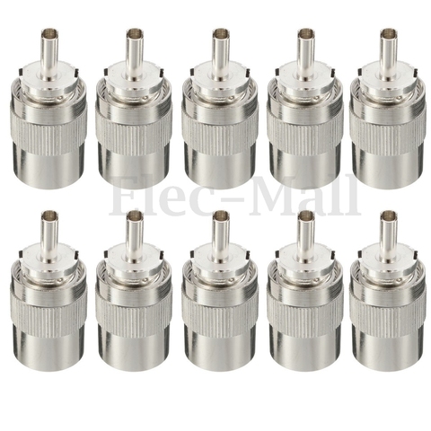 10 pcs Connecteur mâle UHF PL259 prise soudure RG8 RG213 LMR400 7D-FB câble argent ► Photo 1/3