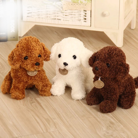 18/25 cm Simulation chien caniche jouets en peluche mignon Animal Suffed poupée pour cadeau de noël ► Photo 1/6