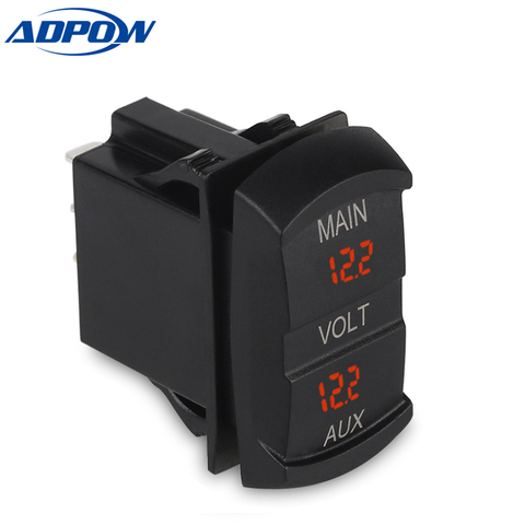 Voltmètre numérique LED 12-24V, moniteur de batterie principal AUX, jauge de tension, testeur de tension à panneau automatique ► Photo 1/6