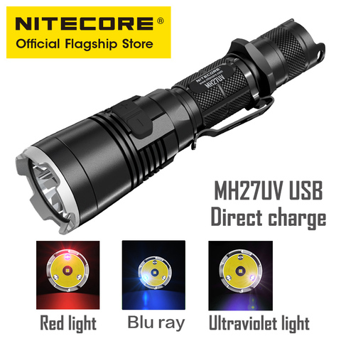 NITECORE – lampe de poche à ultraviolets MH27UV, rechargeable, longue portée, pour l'extérieur, batterie au lithium ► Photo 1/1