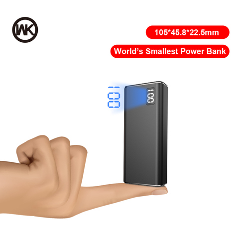 WK 3 entrée 2USB Mini batterie d'alimentation 10000 mAh métal chargeur Portable 10000 mAh Powerbank pour iPhone Xiaomi batterie externe appauvrbank ► Photo 1/6