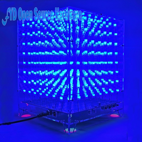 1 ensemble 8x8x8 3D LED LightSquared Kit de bricolage blanc LED bleu Ray 3mm LED Cube électronique Suite 5V alimentation ► Photo 1/6