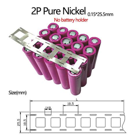 18650 batterie Nickel bande 2P 0.15*25.5mm haute pureté Nickel pur pour 18650 batterie au Lithium soudure connexion bande Nickel ceinture ► Photo 1/6