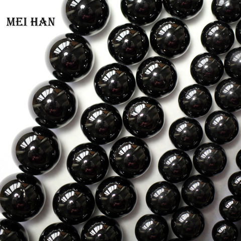 Meihan-accessoires pour pierres précieuses en tourmaline noire, gros (2 brins/lot), 6mm et 8mm, vente en gros ► Photo 1/3