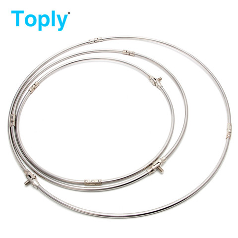 Toply 3 tailles en acier inoxydable pêche pliant Net tête de seau ronde Dipnet accessoire nouveau ► Photo 1/6