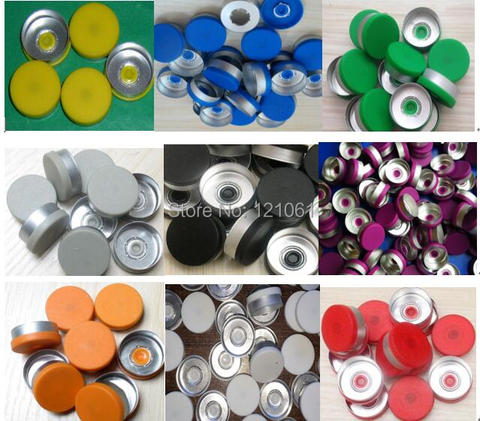 Bouchon en plastique en Aluminium de 20mm, 50 pcs/lot! Toutes sortes de bouchons en plastique colorés, capuchon détachable d'étanchéité, dessus en Aluminium pour flacon en verre à sertir ► Photo 1/6