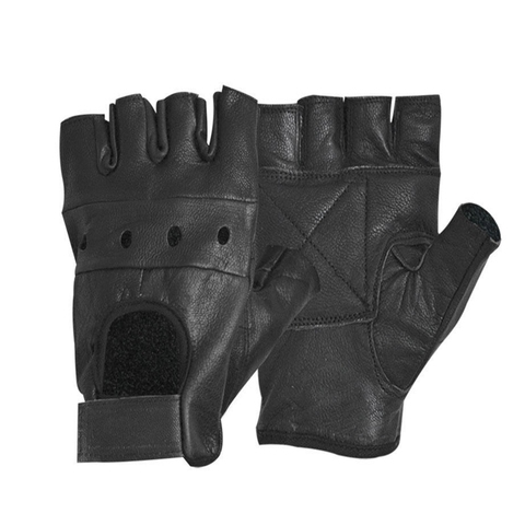 Gants noirs solides en cuir pour hommes, à la mode, mi-doigts, gants de sport de scène, à la mode, à la mode ► Photo 1/3