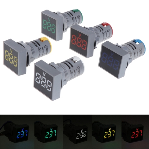 OOTDTY – indicateur de tension numérique LED, panneau carré, AC 12-500V, 22MM ► Photo 1/6