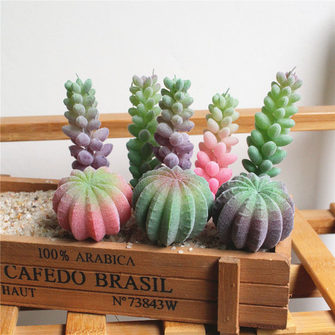 Cactus artificiel succulent pour décoration de jardin, hauteur = 6cm, diamètre = 45mm ► Photo 1/6