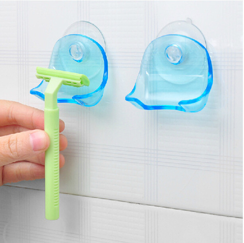 Porte-rasoir en plastique bleu clair, 1 pièce, Super ventouse, support de rangement pour rasoir de salle de bain, Promotion ► Photo 1/3