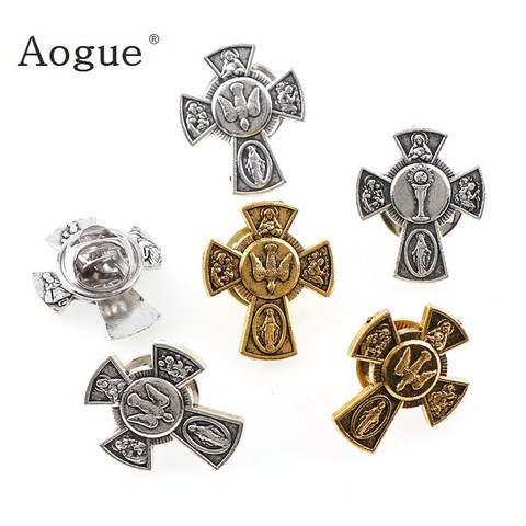 Broches tendance, Badges en métal, Saint Christ, croix de Pigeon, broches pour manteaux, Vintage, collier boutonnière, bijoux ► Photo 1/6