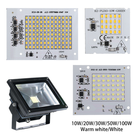 Puce intelligente IC 220V entrée SMD2835, 10W 20W 30W 50W 100W, bricolage pour projecteur extérieur, blanc froid et blanc chaud, 1 pièce ► Photo 1/6