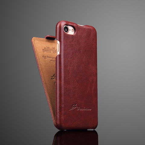 Étui Vertical en cuir véritable pour Apple iPhone 6 6S 7 8 avec cadeau gratuit protecteur d'écran Fundas Coque pour SE 2022 ► Photo 1/6