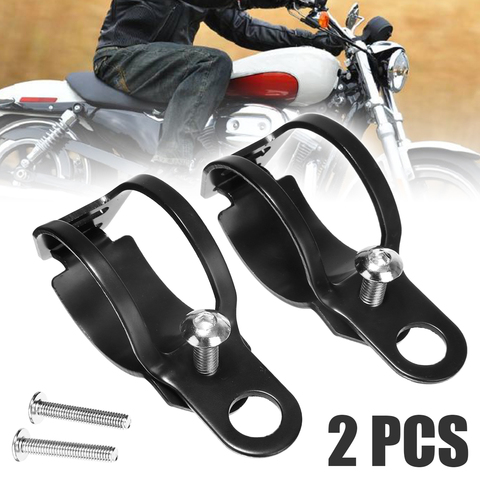Moto 1 paire universelle moto clignotant lampe phare support de montage noir métal support à pince pour 33-43mm fourche avant ► Photo 1/6