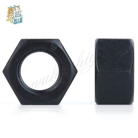 Écrous hexagonaux en acier au carbone noir, 100 pièces, M2 M2.5 M3 M4 M5 M6 DIN934, Grade 8.8 HW044 ► Photo 1/3