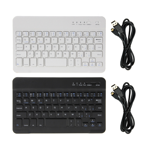 Mini clavier Bluetooth 9/10 sans fil 8/3.0 pouces, pour iPad, tablettes Galaxy, IOS, Android et Windows, Aluminium, russe ► Photo 1/6