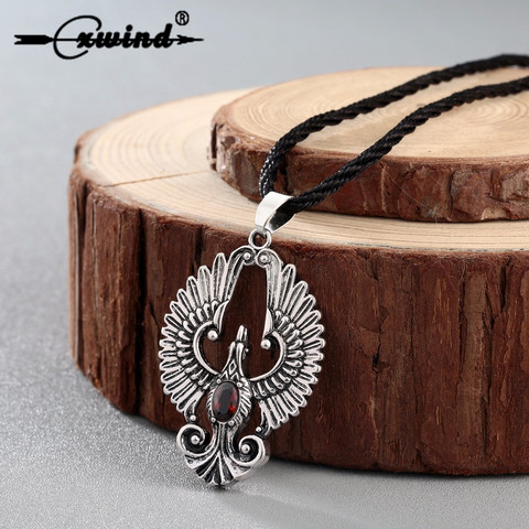 Cxwind-collier pendentif Phoenix pour femmes, collier avec oiseau de paon, avec gemme rouge, Long, bijoux pour cadeaux de noël ► Photo 1/6