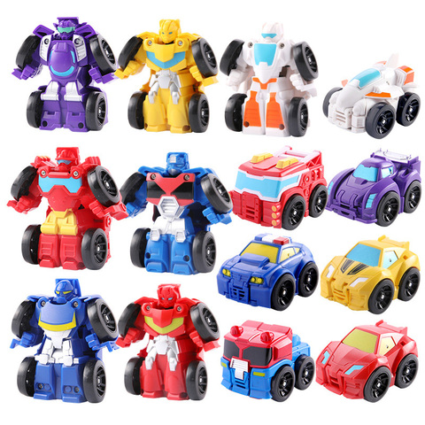 Dessin animé Transformation Robot figurine jouets Mini voitures Robot modèle classique jouets pour enfants cadeaux Brinquedos ► Photo 1/5